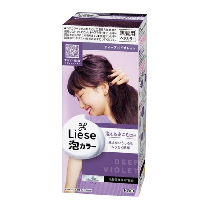 日本 KAO花王 LIESE PRETTIA 泡沫染发剂 深紫罗兰色 108ml