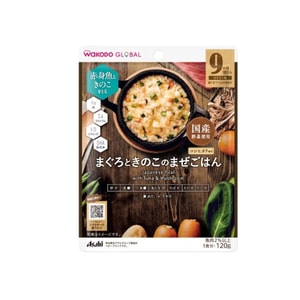 [일본 직배송] WAKODO 9월+이유식 보완식 프리미엄 시리즈 참치 버섯 리조또 120g