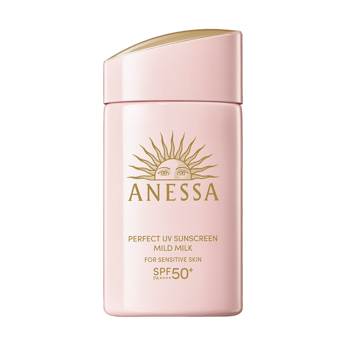 日本SHISEIDO資生堂 ANESSA安耐曬安熱沙 粉金瓶倍護防曬乳防曬霜 SPF50+/PA++++ 親膚型 60ml 無酒精 敏感肌膚適用 新舊版本隨機發送