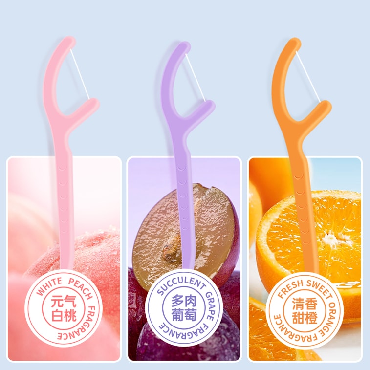 【中國直郵】 格瑞亞 果味清新牙線棒 100支 護理牙線 清新果味 一次剔牙線 3