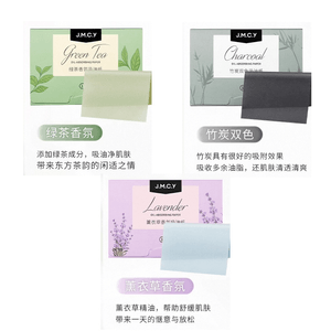  Value Pack Oil Absorbing Paper - Bamboo Charcoal, Green Tea, Lavender, 3 Boxes, 300 Sheets - Natural Wood Pulp Paper, Instantly Absorbs Oil Without Drying, Oil-Control, Refreshing Face Sheets for Summ