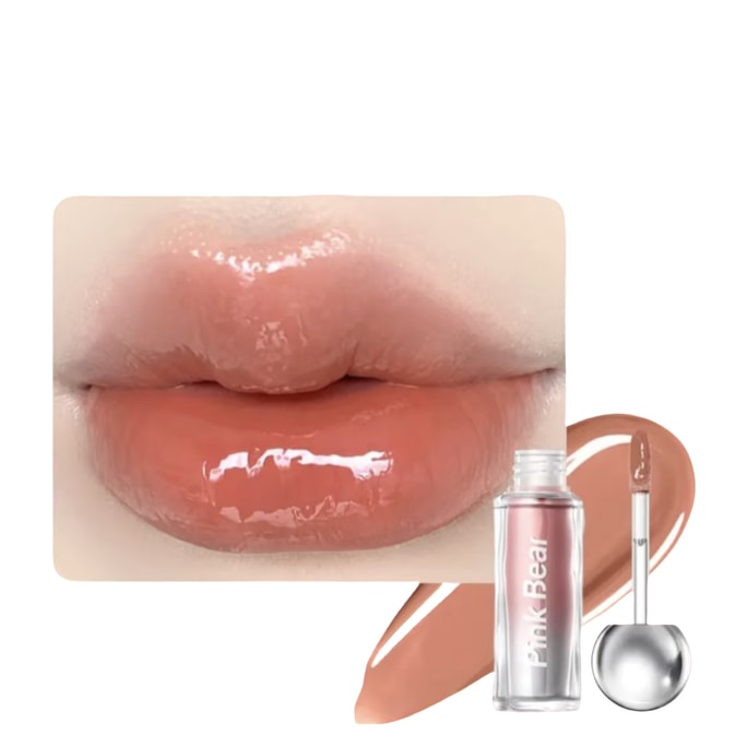 Tinted Lip Gloss Serum Moisturizing and Long-lasting Mirror Finish N07 Ripple Tea 1 Piece