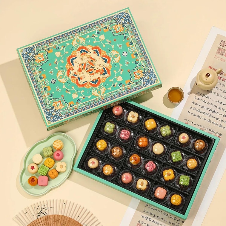 Tang Palace Culinary Record Mooncake Pastry Gift Box,24pieces 17.71 oz【Red Bean+Coconut Hazelnut+Cocoa+Lychee Pineapple】 - Image 3