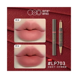 Dual-ended Misty Pout Lip Liner Pen, 1 piece, Lip Liner and Lipstick 2-in-1, Waterproof and Long-lasting #LP703 Creamy Apricot