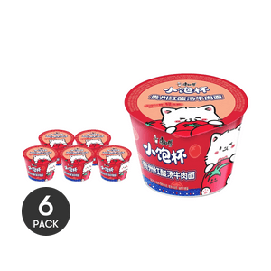 Mini Cup -Guizhou Style Sour & Spicy Beef Flavor Instant Noodles, 1.58oz *6【6 Packs】