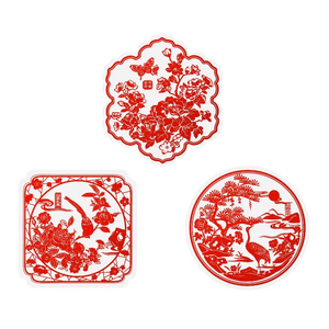 Palace Museum Taobao   2026 Year Of The Horse Spring Festival Window Flowers Auspiciousness 3-Sheet Set 33cm