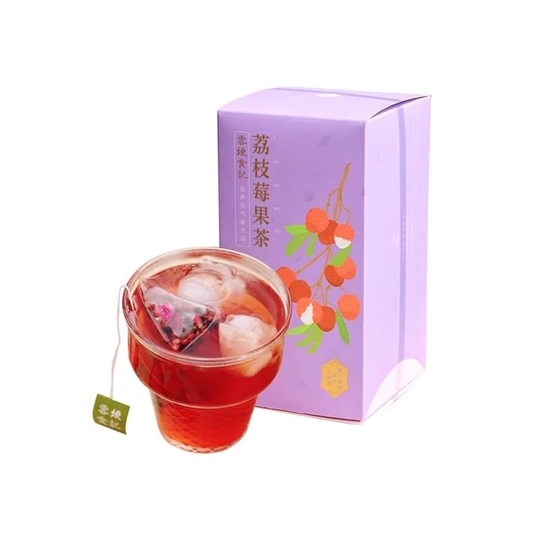 【中国直邮】 云娘食记 荔枝莓果茶花青素草树莓三角茶包花水果茶冷泡便携袋装 50g/盒