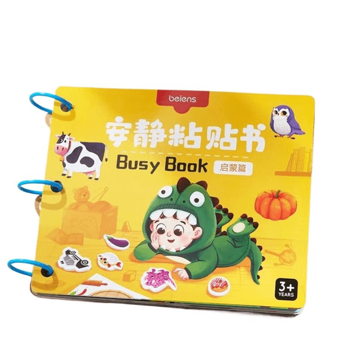 Beinsch Children's Quiet Sticker Book Velcro 2-3 Years Old 15 Themes 1 Book
