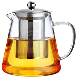바이링케 유리 찻주전자, 950ml - 분리 가능한 스테인리스 스틸 차 거름망 포함. 차와 물이 분리되고, 안전한 소재로 제작되었으며, 세척이 간편합니다. 가을과 겨울에 꽃차나 잎차를 우려내기에 적합합니다. 미국 창고에서 배송됩니다.