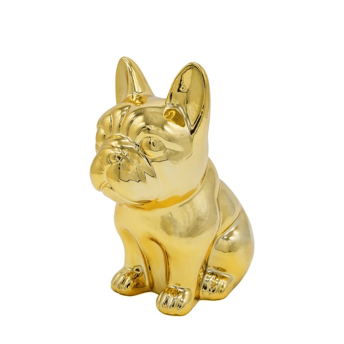  Sitting Frenchie Ceramic Statue - Metallic Gold
