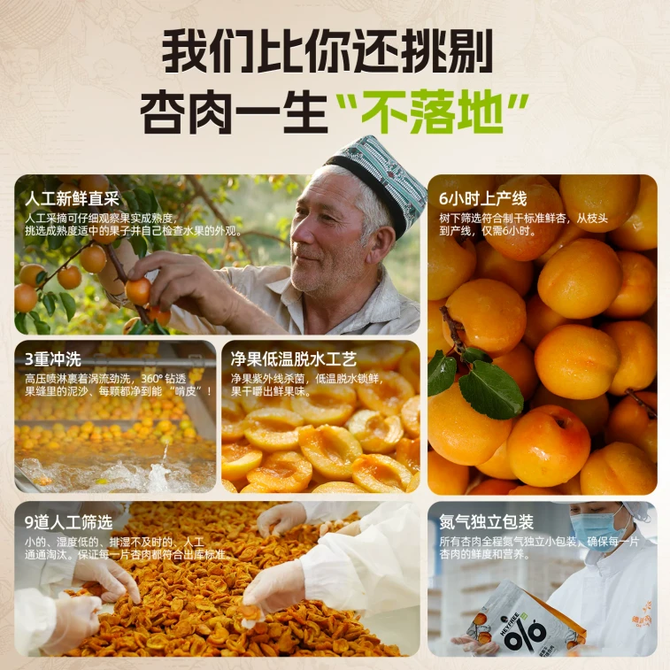 [중국 직배송] 리틀미 - 세마이티 살구 펄프, 신선한 건과일, 농업연구소 인증 건과일, 70g*1봉지 4