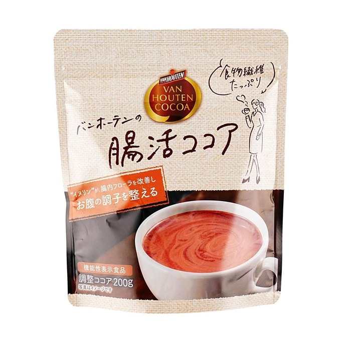 日本VAN HOUTEN 肠胃调理可可粉 即溶饮品 200g【富含膳食纤维】