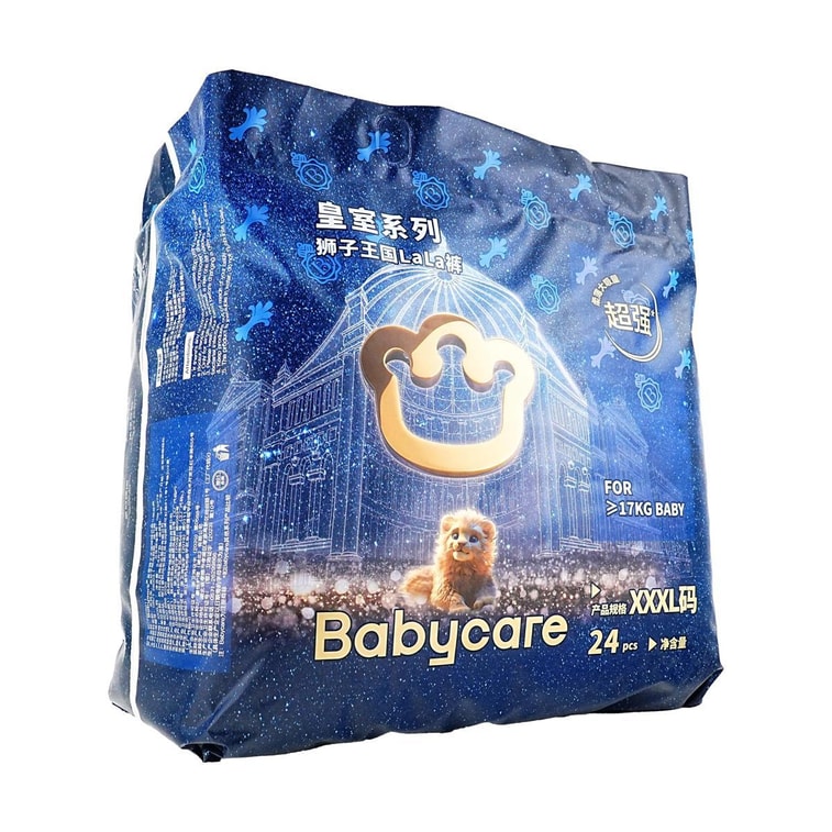 BC 베이비케어 풀업 기저귀 로얄 라이온 킹덤 시리즈 반바지형 아기 기저귀 XXXL 사이즈 (37파운드 이상) 24개입 4