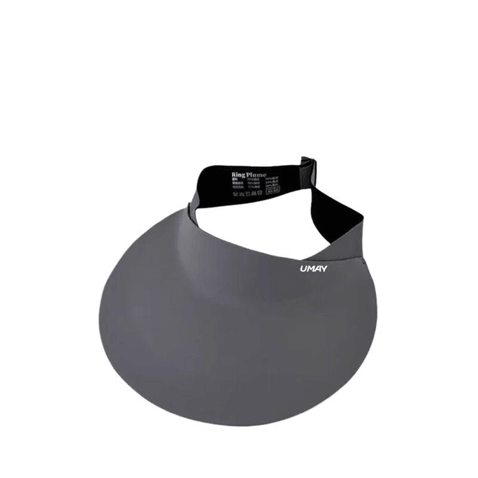 Summer Big Brim Empty Top Sunscreen Cap Grey 30cm*1