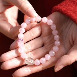 灵隐祈福 袖天然水晶手串高能量女生手链招桃花招财礼物 桃花盈款