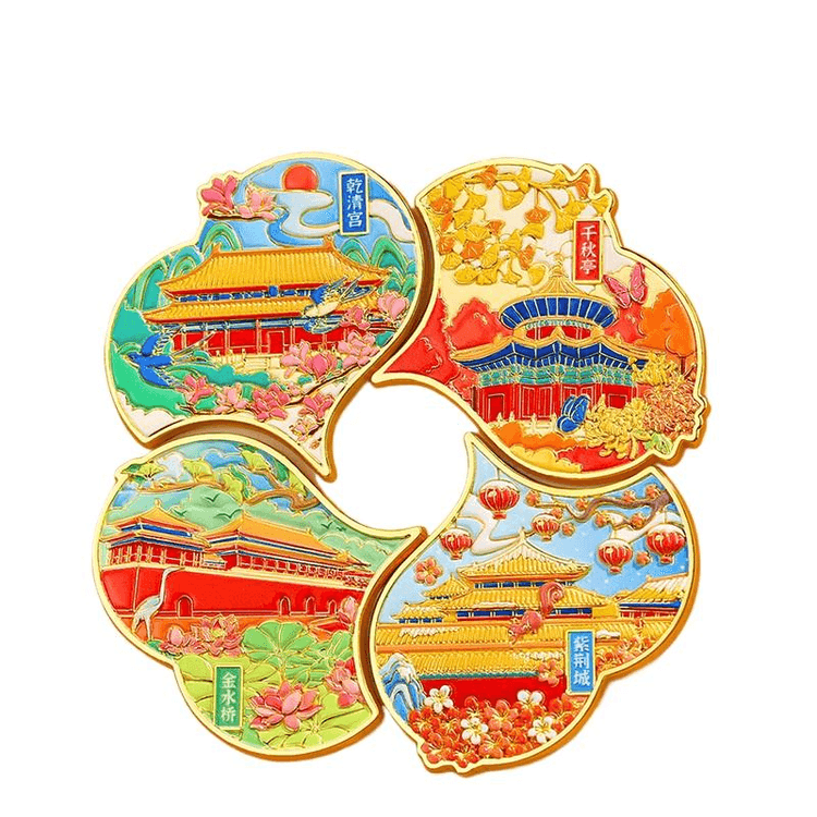中国直送】故宮博物院淘宝網店：故宮のカラフルな四季の金属冷蔵庫