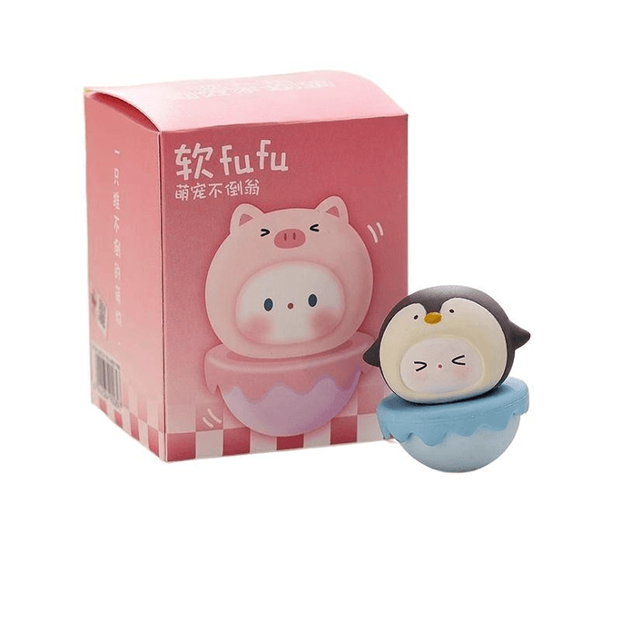 Desktop Doll Cute Handmade Desktop Tumbler Confused Penguin 4.5cm*1 Pack