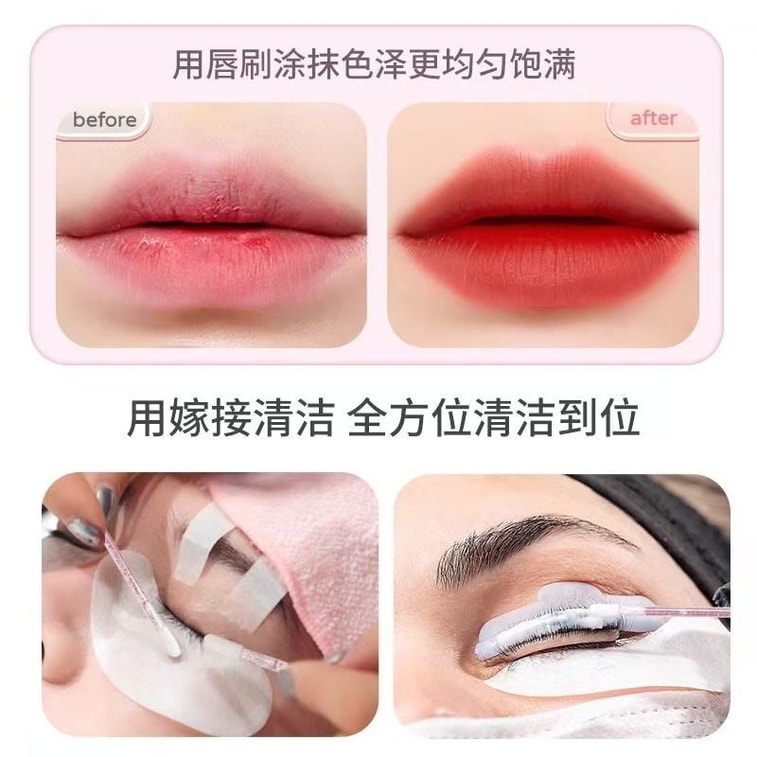 Cupid's Choice 使い捨てフロック斜めリップブラシ (100本パック) - ブレンディングリップスティックブラシ、アイシャドウブラシ、メイクアップアーティストディテールブラシ、リップスティック＆リップグロスメイクブラシ 5