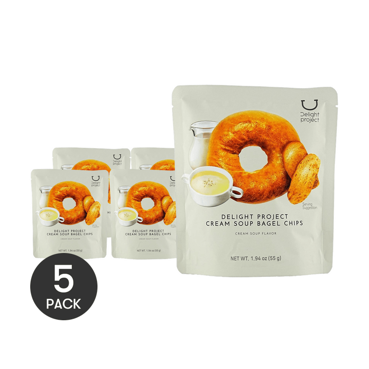 【올리브영 1위】크림수프 베이글칩, 1.94온스 *5개【5팩】【온라인 단독】【저칼로리】【올리브영 베이글칩】 3