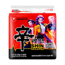 K팝 귀멸의 칼날 프리미엄 신 오리지널 라면, 4봉지, 470g (16.9oz)【미국 버전】【포장은 다를 수 있습니다】