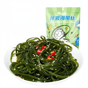 【中国直邮】 周黑鸭 香辣海带丝麻辣卤汁入味开袋即食独立小包装下饭零食160g*1袋