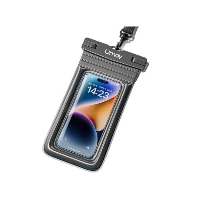 【中國直郵】 佑美 手機防水袋可觸控螢幕拍照防水套游泳專用潛水漂流氣囊款極夜黑18*10.5cm*1個