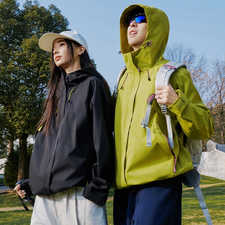 【中國直郵】 HSPM 健行登山連帽外套外套 保暖防風戶外外套男女款 黑色 XXL 1件 6