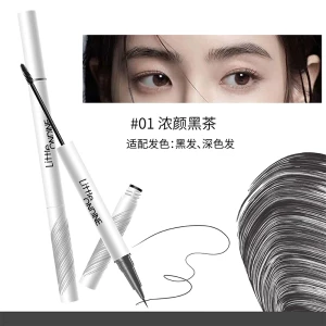 Natural Wild Liquid Eyebrow Pencil, Waterproof and Sweatproof, Long-lasting, Smudge-resistant, Ultra-fine Tip for Defined, Natural Brows #01 Light Black Tea - One Piece