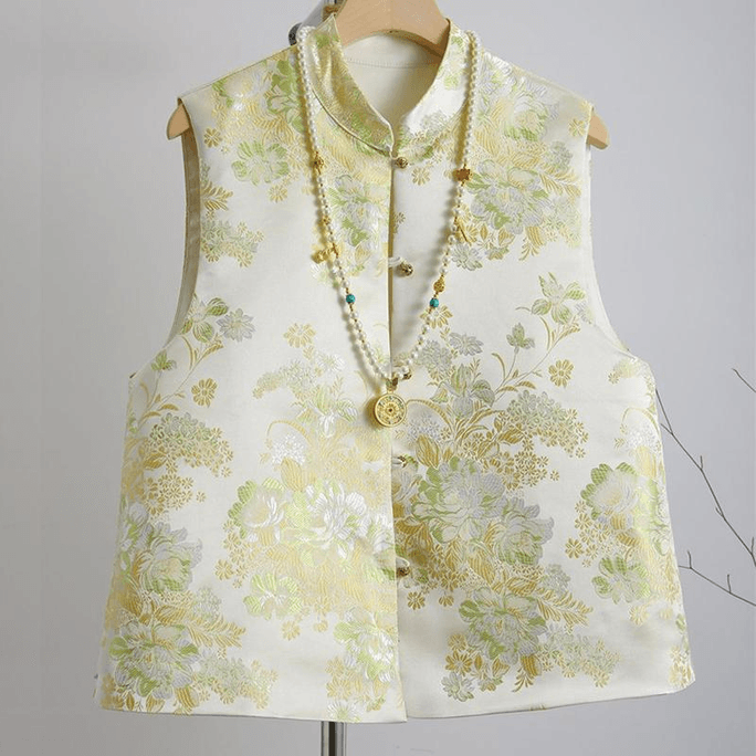 Chinese Style Jacquard Tang Suit Vest Coat for Women 6385 M