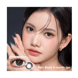 【中国直邮】 韩国 O-LENS Rain Black【雨夜黑】美瞳半年抛 小直径自然款 1片装【需1副请拍2件】 -1.00(100)