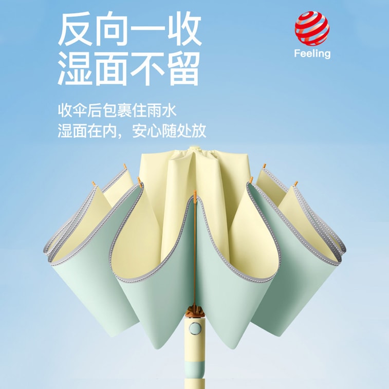 【中国直邮】 HSPM 全自动雨伞折叠高级感防晒防紫外线晴雨两用遮太阳伞 10骨反向彩胶 葡萄汽水 6