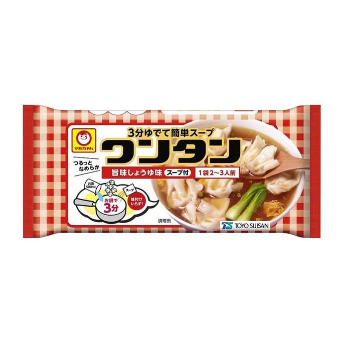 【日本直送品】まるちゃん 日本東洋水産 すぐ食べられるワンタン しょうゆ味 2～3人前 55g
