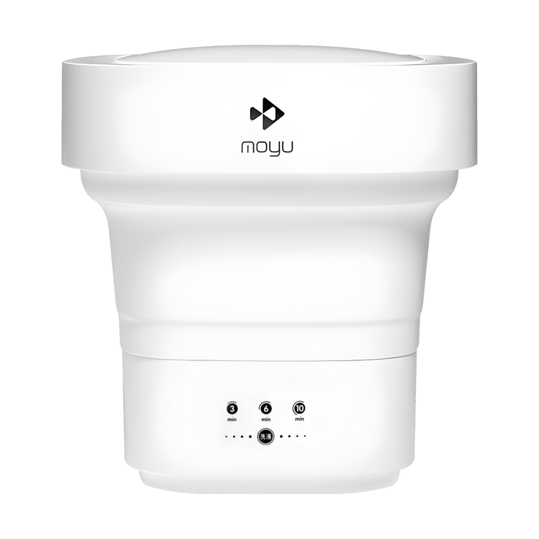 摩魚 折疊洗衣機 迷你手提洗衣機 貼身衣物小洗衣桶 波輪防手洗 5L MINI01 白色【洗襪子神器】 3