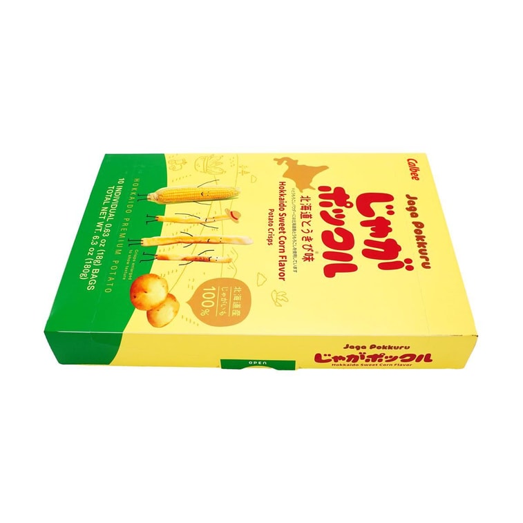 Jaga Pokkuru Three Brothers Hokkaido Premium Potato Sticks Corn Flavor -, 10 Pack* 0.63 oz 6