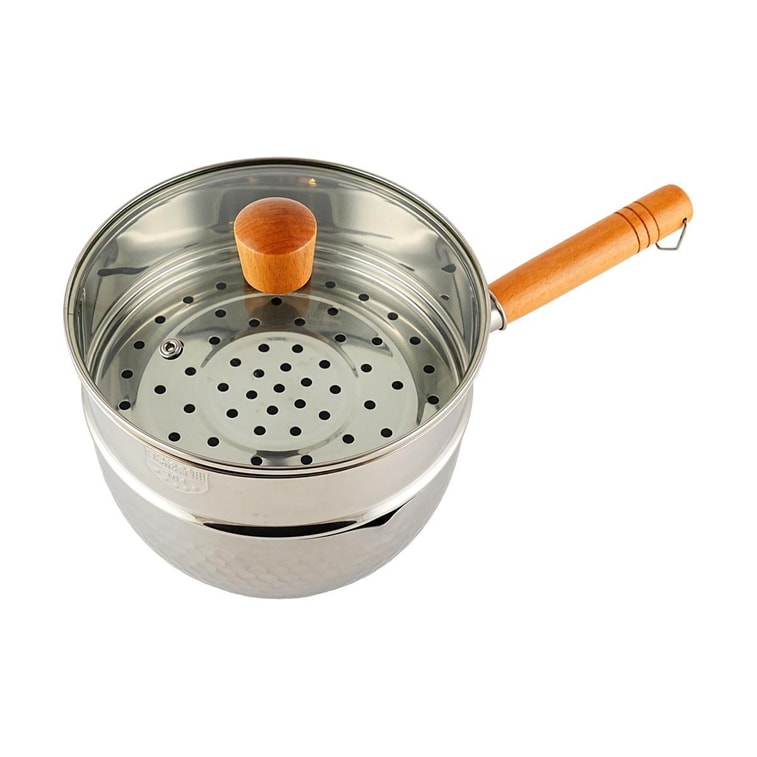 YANOSAKU Japonais Yano Works Pot Yukihira en Acier Inoxydable Martelé Japonais Pot Individuel Cuisson et Vapeur Double 3