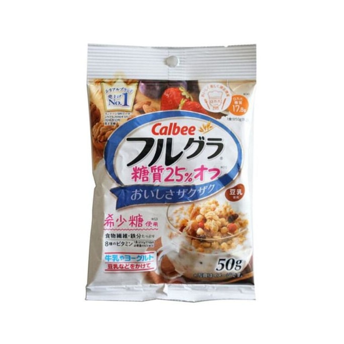 【日本直郵】卡樂比 CALBEE 水果穀物營養麥片 醣脂減少25% 50g裝