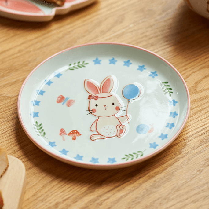美国 噗兔 精美兔子陶瓷餐碟八寸碟子1份