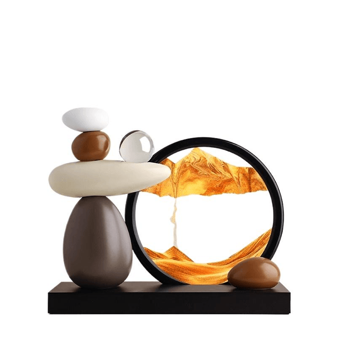 Beihan Meishi Runs Flowing Sand Painting Ornament Light Luxury High End Sense Backed By Jinshan Black Frame 18cm