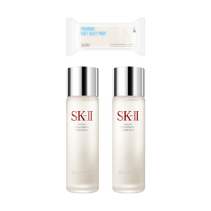 Pitera Facial Treatment Essence 7.78fl oz *2+TENZERO  PREMIUM Soft Silky Pad 100pc