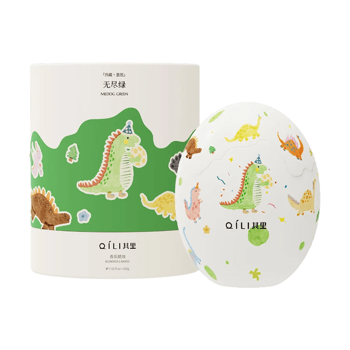 Little Dinosaur's Birthday Candle, Green, 200g, Fresh Herbal Scent, Home Aromatherapy Decoration