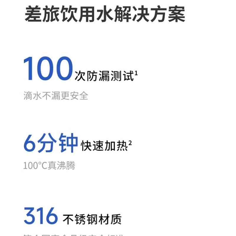 【中国直邮】 韩国 GLASSLOCK &Wiggle便携式可爱烧水壶折叠烧水杯恒温电热水壶旅行 一个装