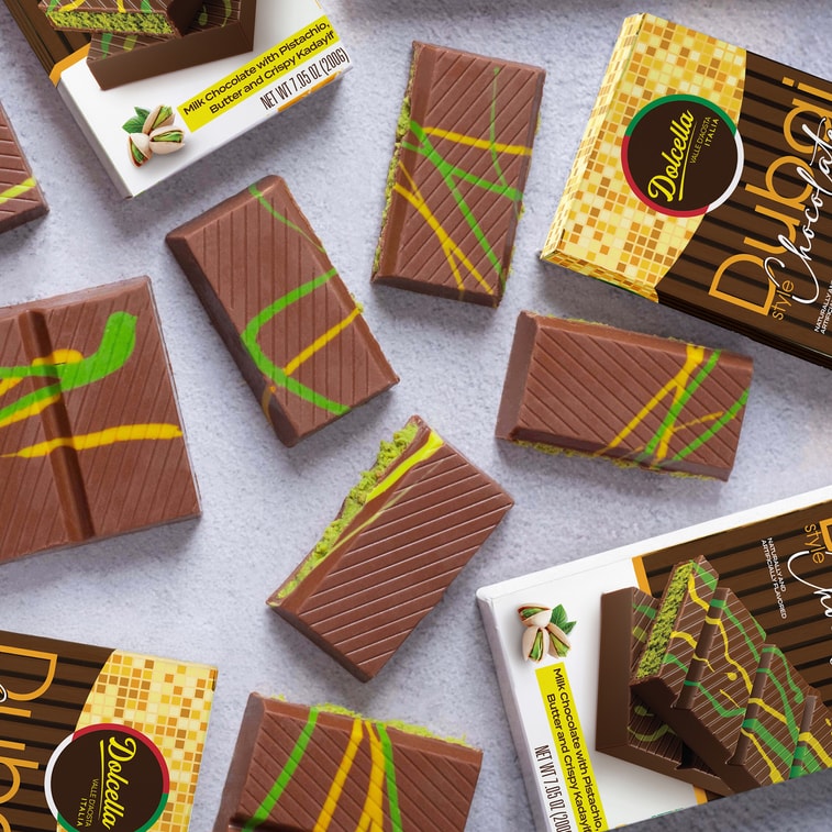 【土耳其直邮】 土耳其 Dolcella-Turkey 迪拜牛奶巧克力 开心果酱夹心酥丝 200克 4