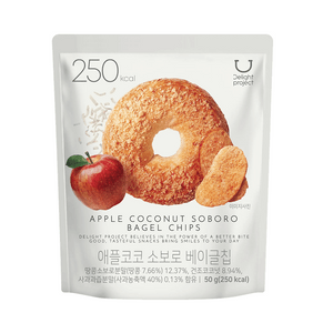 【韓國直郵】 韓國 Delight project 貝果脆片 蘋果椰子酥粒味 1.76 oz (50g)