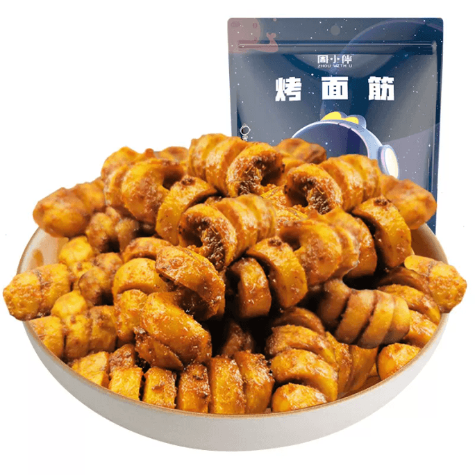 【中国直邮】周黑鸭烤面筋串辣味条豆干休闲素食品160g/袋一袋装