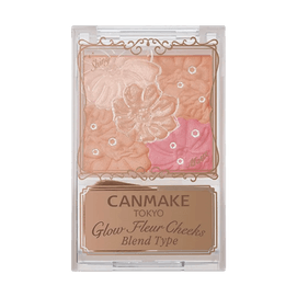 日本CANMAKE 花瓣五色腮红 浮雕腮红高光哑光双质地立体光泽感 #B01 柔和珊瑚 黄皮挚爱 百搭元气 附赠腮红刷
