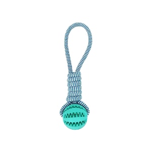 New Pet Interactive Pulling Rope Leakage Food Ball Pet Interactive Toy Festival Christmas and New Year Gift Lake Blue F