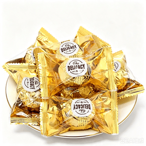 Nayilin Golden Ball Nut Weihua Sandwich Milk Chocolate Mashed Meatballs Wedding Joyful Candy New Year Snack 500g (about 40 Pieces)