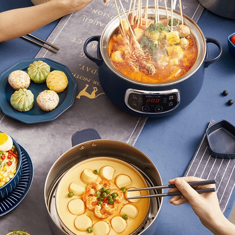 【アメリカから発送】ベア ステンレス製電気蒸し器 三層蒸し スマートタイミングスチーム 大容量調理鍋 24cm 110V 3