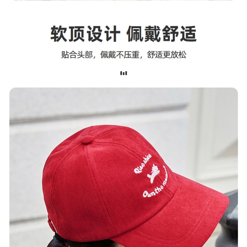 【中國直郵】 三福 春日快樂小狗棒球帽 休閒時尚服飾配件配件帽子 新藍色 M一件