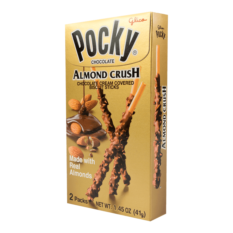 Pocky Almond Crush Chocolate Cream Covered Biscuits Sticks, 1.45 oz 10